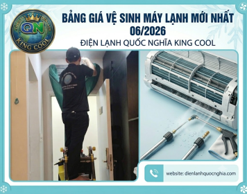 Bảng giá vệ sinh máy lạnh mới nhất 2026