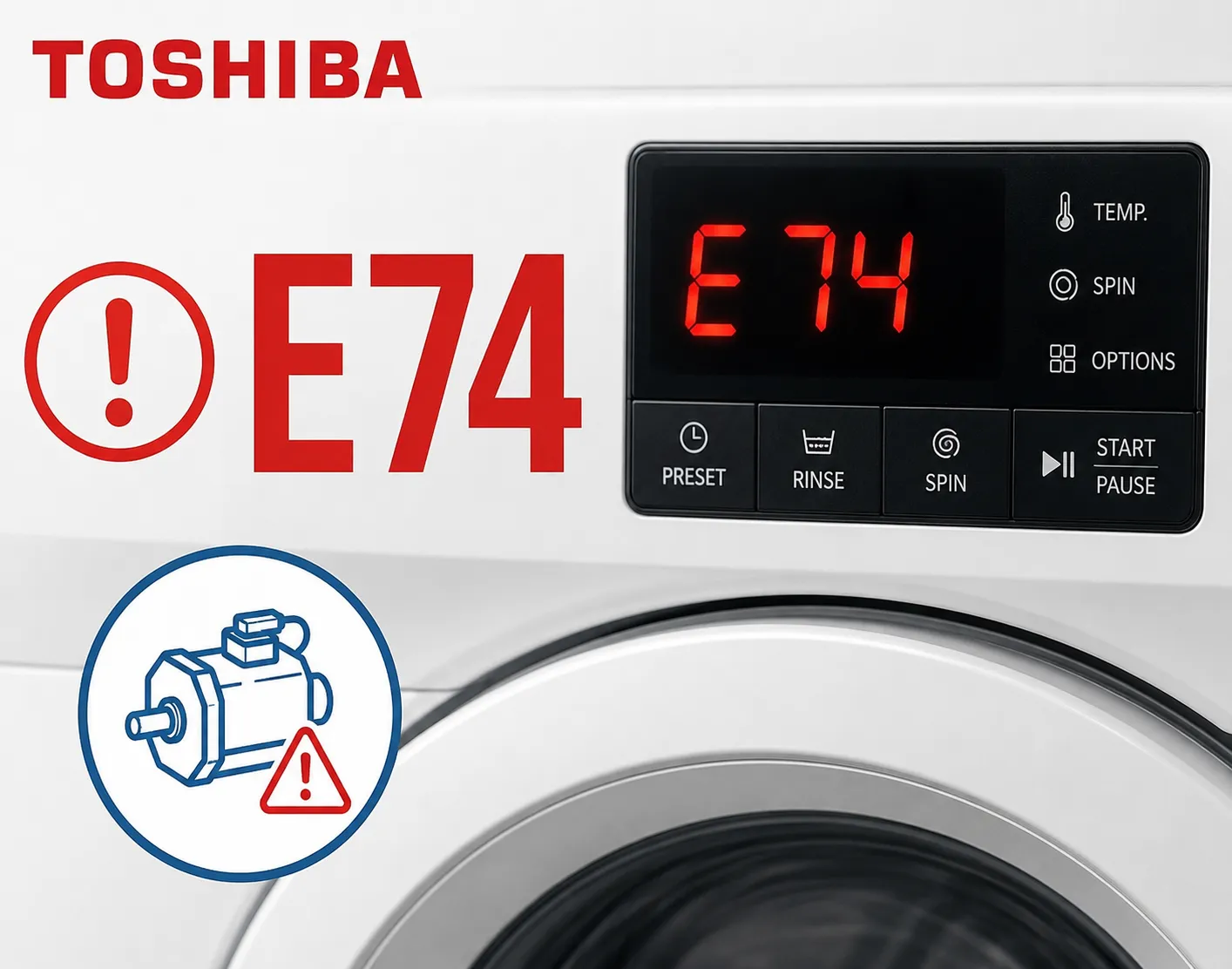 Nguyên nhân và cách khắc phục lỗi E74 trên máy giặt Toshiba