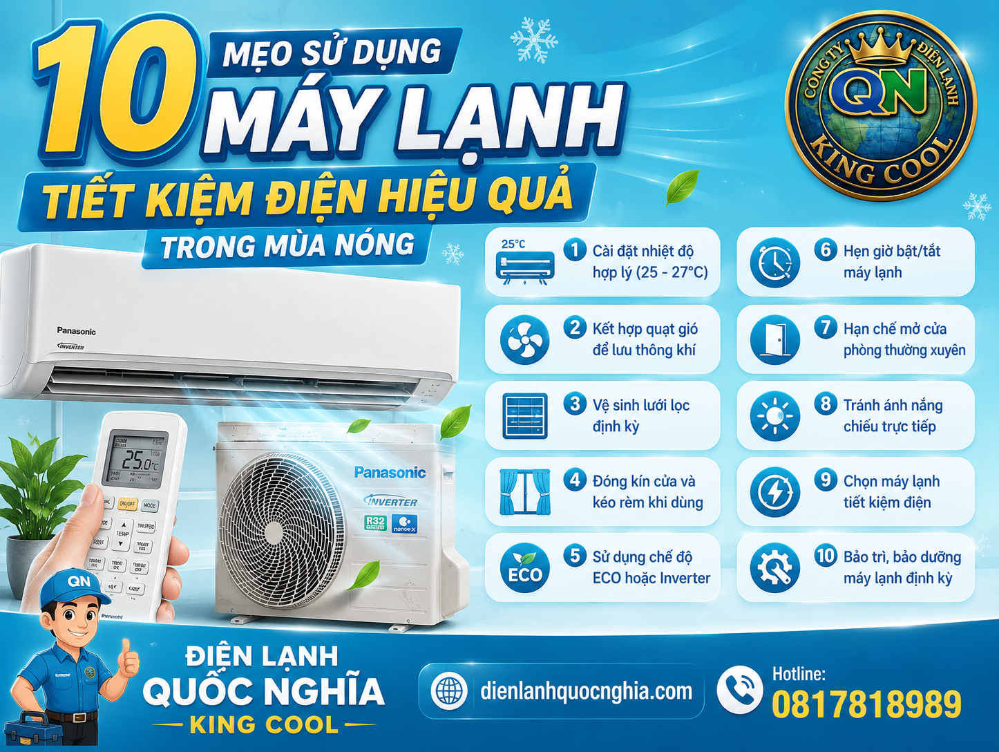 10 mẹo sử dụng máy lạnh tiết kiệm điện hiệu quả trong mùa nóng