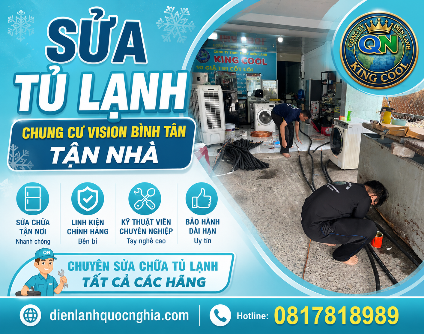 Sửa tủ lạnh chung cư Vision Bình Tân tận nhà